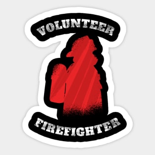 Volunteer Firefighter I Red Thin Line Sticker